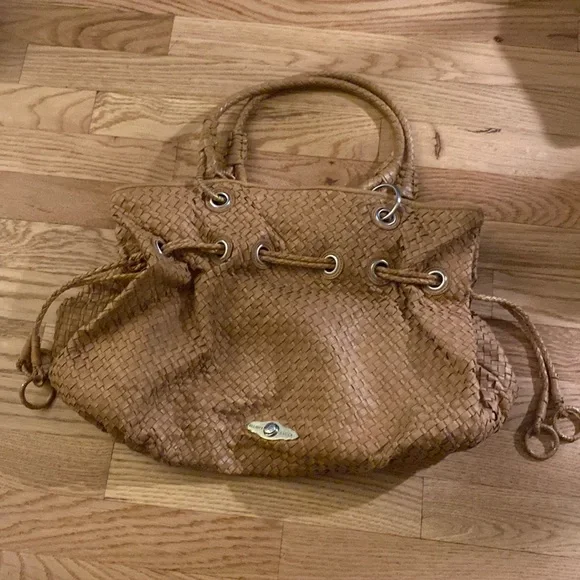 Elliot Lucca woven leather weave hobo bag brown tan - Picture 1 of 11